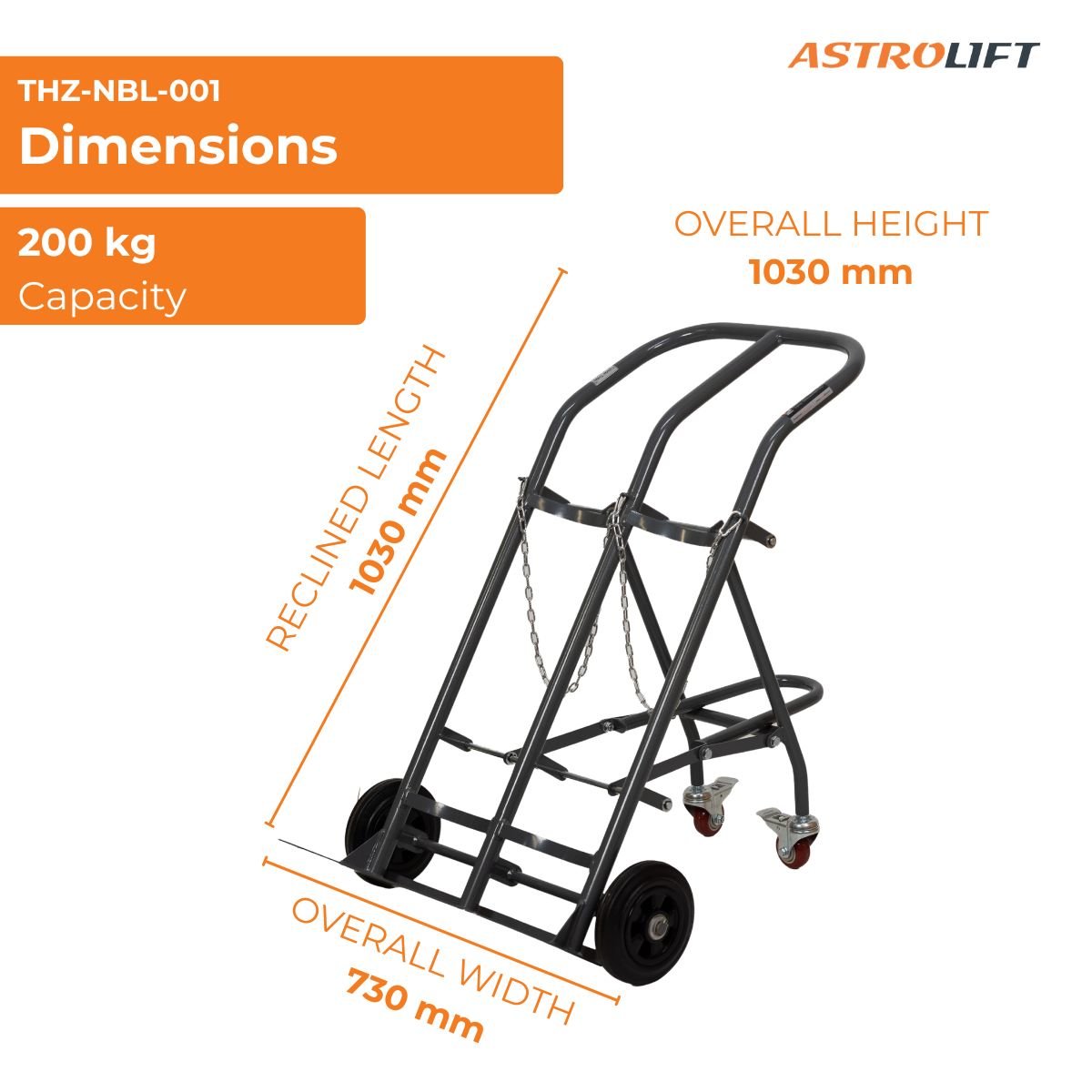 Buy Gas Bottle Trolley - Dual  in Materials Handling available at Astrolift NZ